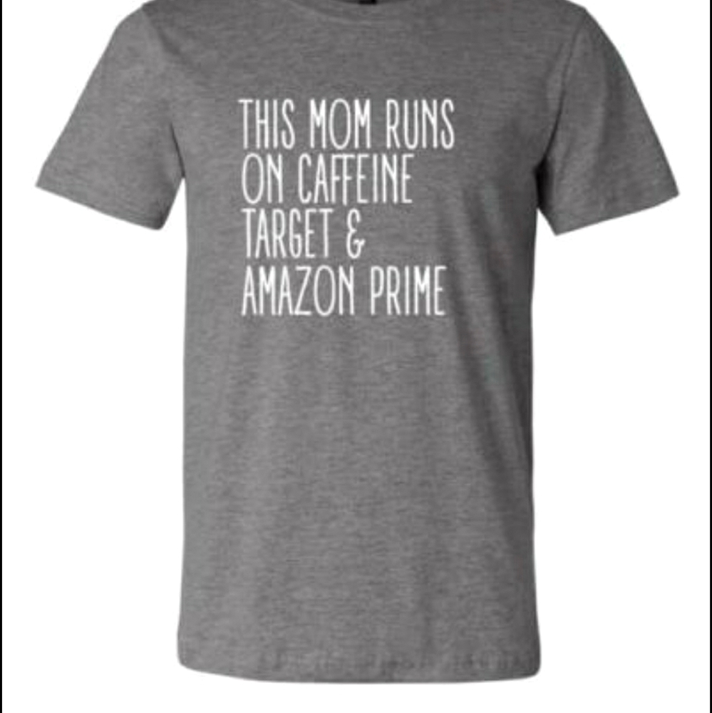 Mom Caffeine Tee in Asphalt Grey